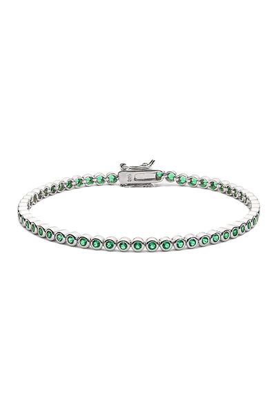 ElectraStore Emerald Tennis Bracelet Made of 925 SILVER