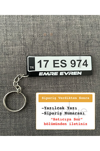 estölye Kişiye Özel Isimli Pleksi Plaka Anahtarlık, Araba Süsü - Çift Taraflı