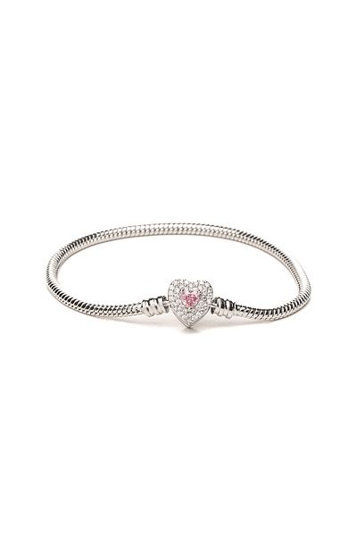 ElectraStore Pandora Bracelet With A Pink Heart Charm