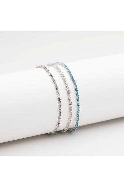 ElectraStore Set of 3 Sophia Silver Tennis Bracelets