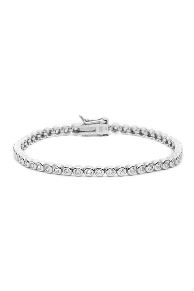 ElectraStore Tennis Jewelry Set Made of 925 Rhodium Plated Silver and Zirconia Crystals