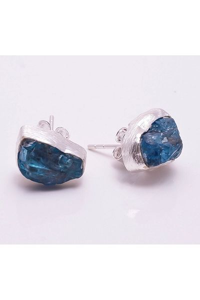 ElectraStore Neon Apatite Silver Earrings