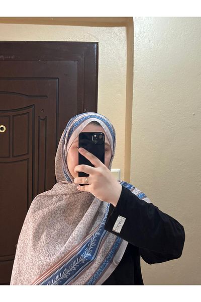 BOUTİCON Cream Leaf Patterned Summer Cotton Shawl