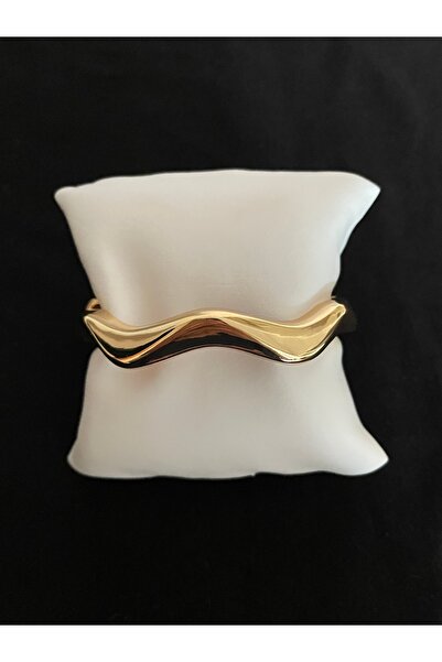 Luna 14K Çelik Gold Dalgalı Vip Pinterest Kelepçe