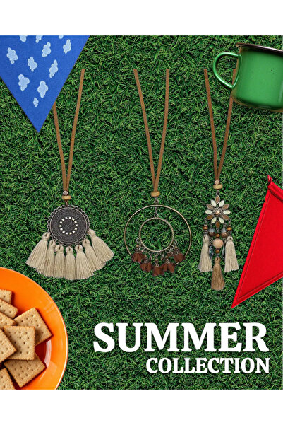 ORGANICYOU Yiwu Boho-Chic 3 Piece Set: Vintage-Inspired Tassel & Flower Necklace and Rhinestone Accessories