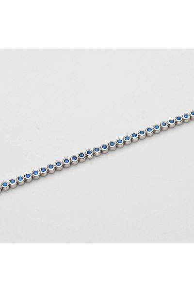 ElectraStore 925 SILVER Tennis Bracelet Blue-Sapphire