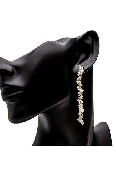 ElectraStore Shiny Gold Tennis Earrings