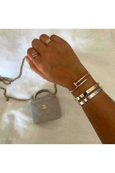 ElectraStore Statement LOVE Bracelet Set + Crystal Nail