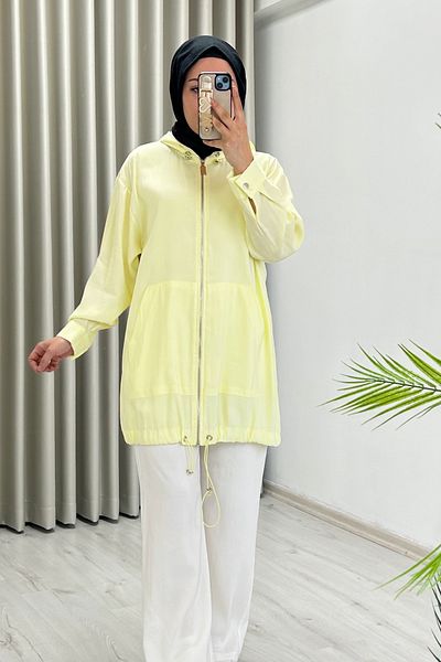 Marcha Summer Cupra Fabric Zippered and Hooded Hijab Wear and Take Out Cap