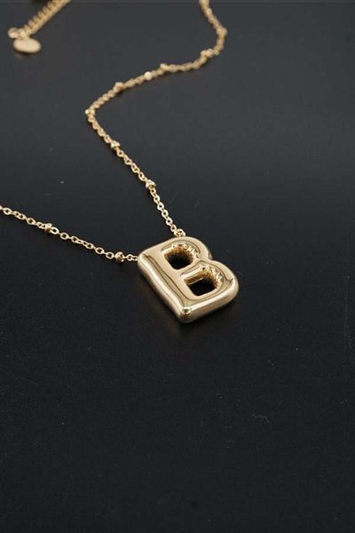 By Zeyna Aksesuar Women's 316 L Stainless Steel Balloon Letter Pendant B