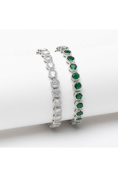 ElectraStore Set of 2 Emerald Splendor Bracelets