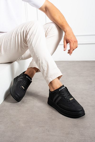 MCLACOS Men's Black Smoked Sneaker Casual Sports Shoes High Sole Comfortable Design X35