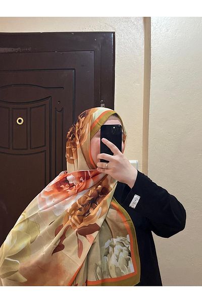 BOUTİCON Floral Patterned Summer Cotton Shawl Colorful 12
