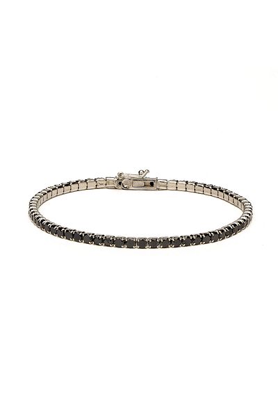 ElectraStore Black Silver Tennis Bracelet