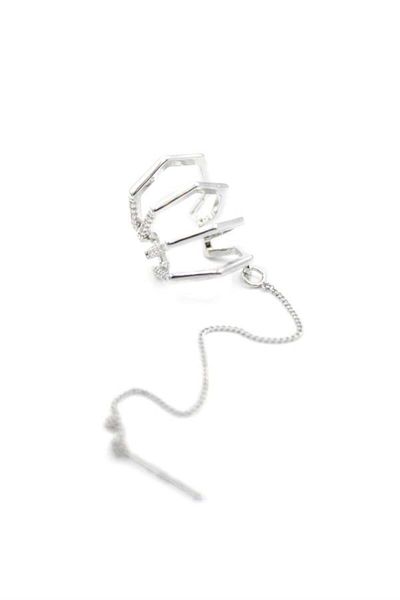 Alray Chain Multiple Cartilage Earrings - Silver
