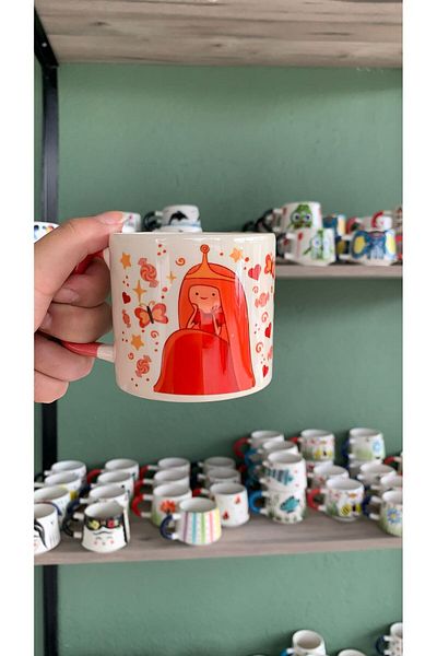 GünayStore Adventure Time - Bubblegum Printed Pink Mug Cup Tea Coffee Cup 200 ml