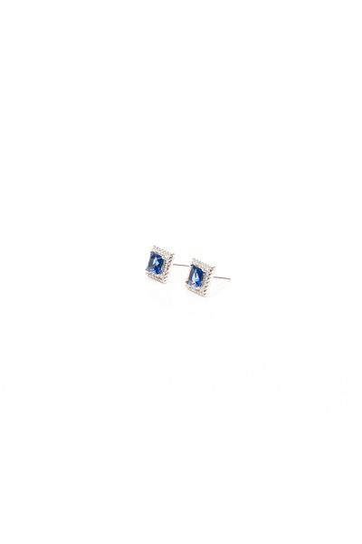 ElectraStore Silver Sapphire Earrings