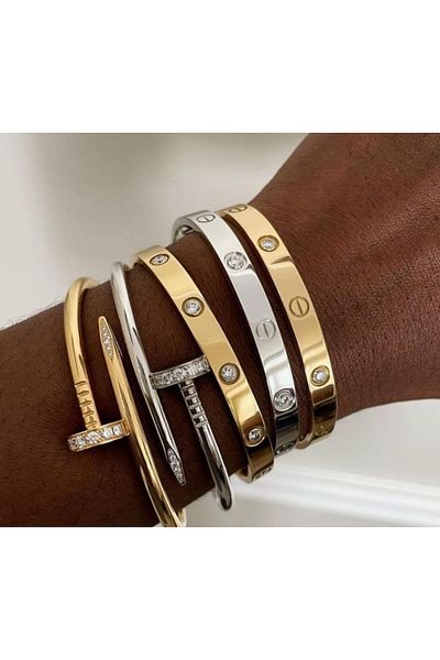 ElectraStore Set of 5 Luxury LOVE + CUI Bracelets