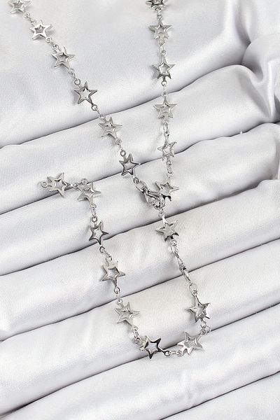 Skygo Brass Silver Color Starry Women's Y Necklace
