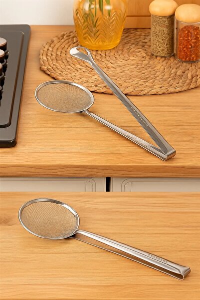 poswicon Pratik Kullanışlı Yağ Kevgiri Kızartma Haşlama Süzgeci