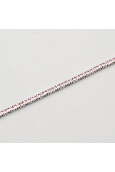 ElectraStore Pale Pink Silver Tennis Bracelet