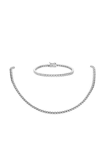 ElectraStore Tennis Jewelry Set Made of 925 Rhodium Plated Silver and Zirconia Crystals