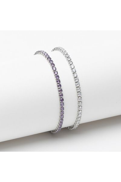 ElectraStore Set of 2 Tennis Bracelets Purple
