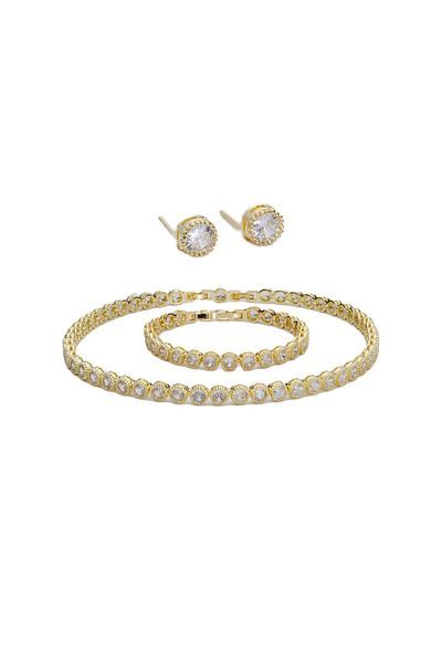 ElectraStore Yellow Gold Plated Splendor Tennis Set