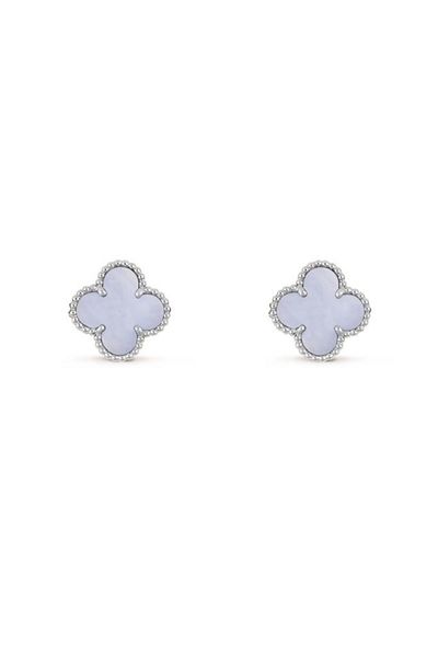 ElectraStore Alhambra Earrings with Purple-Lilac Semi-Precious Stone