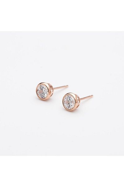 ElectraStore Diamond Look Silver Earrings