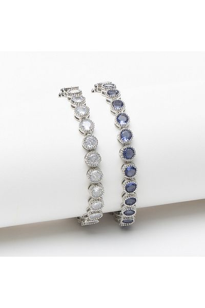 ElectraStore Set of 2 Splendor Bracelets Plated With White Gold