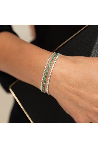 ElectraStore Agatha Silver Tennis Bracelet Set