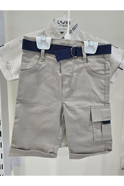 Lavin High Graded Printed Pocket Shirt Shorts Men's Set