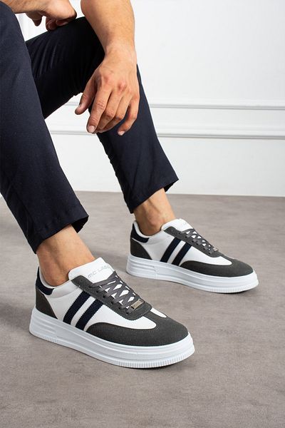 MCLACOS Men's White Smoked Sneaker Casual Sports Shoes High Sole Comfortable Design X35