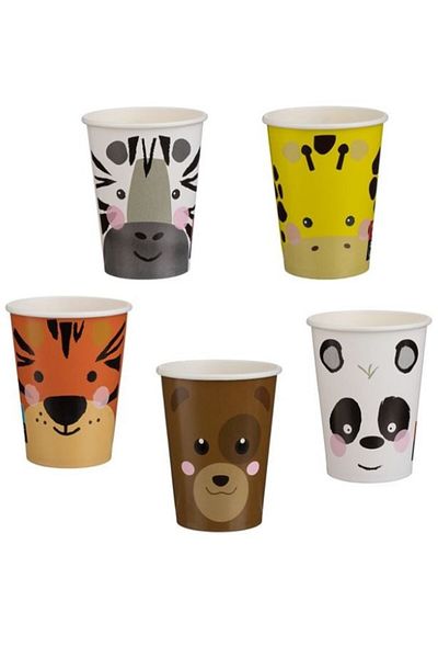 party mix Safari Themed 25-Piece Paper Cups - Birthday, Children's Party, Animal Figured Party Cups