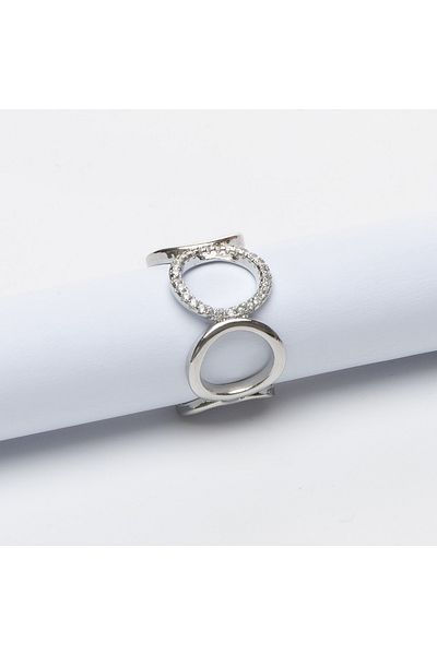 ElectraStore White Gold Plated Circle Ring