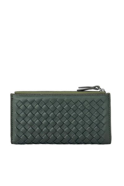 Grande Genuine Leather Women's Wallet Knitted Green 2760