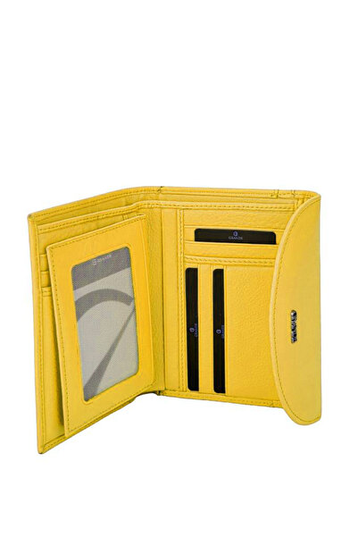 Grande Genuine Leather Women's Wallet Yellow 3206
