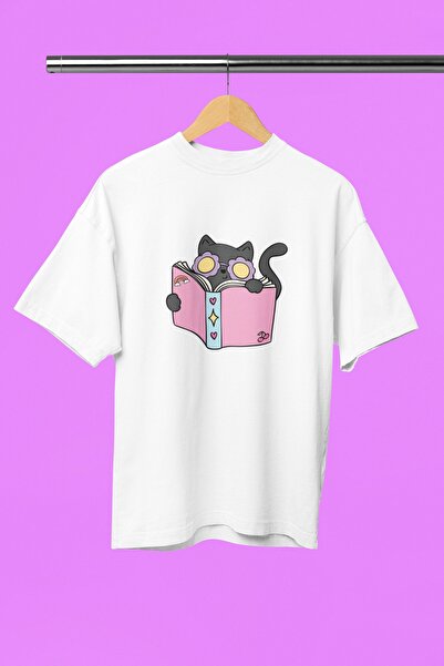 ArtYus TRIOCĂ CU MÂNĂ SCURTĂ CU GÂRĂ ROTUNDĂ IMPRIMATĂ TRANSFER pisică 7 PENT...