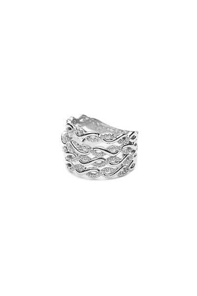ElectraStore 14K White Gold Plated Kelly Ring