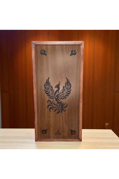 SİMYA OYUN ALETLERİ "Değersizi Değerli Kılar" Symya Premium Emerald Phoenix Walnut Coated Backgammon