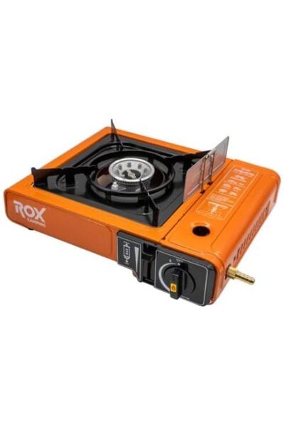 Genel Markalar Rox Camping 0189 Tekli Portatif Kamp Ocak - Turuncu, Rüzgarlık...