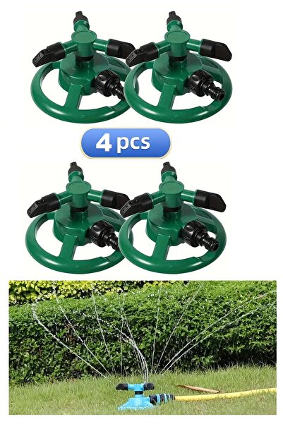 Depolife Bahçe Sulama Fıskiyesi Hortum Klipsli Yağmurlama 4lü Fiskiye 360 Der...