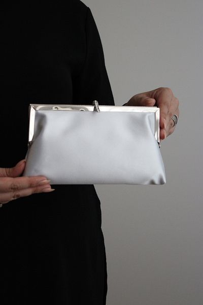 Mimoza Women's Metal Framed Stone Detailed Evening Dress Clutch Bag