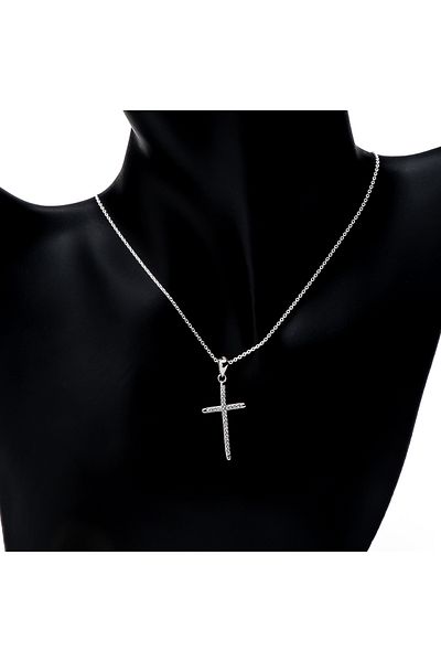 ElectraStore Silver Necklace Cross Pendant