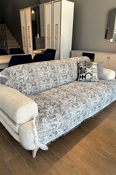 Merve Nayir Husa de scaun lavabila fara trage cu ciucuri Antracit 180x220 Cm