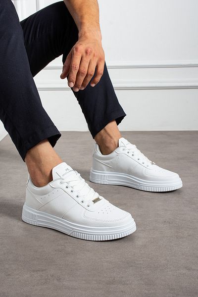 MCLACOS Men's White Sneaker Casual Sports Shoes High Sole Comfortable Design F32