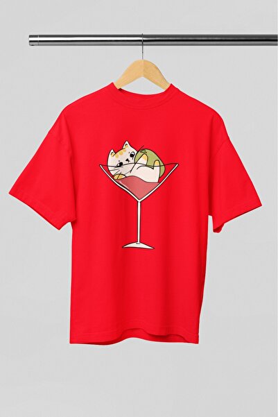 ArtYus TRIOCĂ CU MÂNĂ SCURTĂ CU GÂRĂ ROTUNDĂ IMPRIMATĂ TRANSFER pisică 10 PEN...