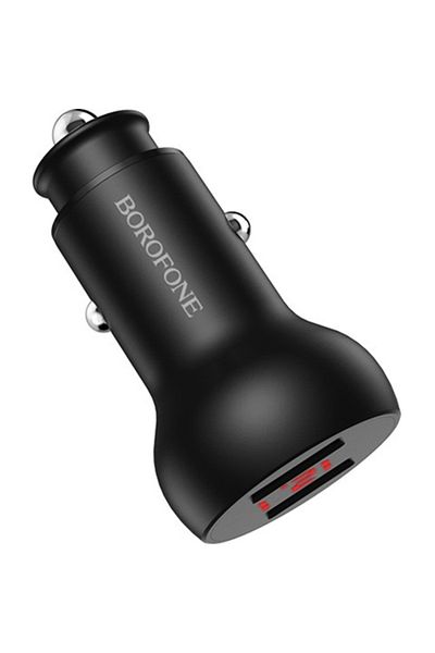 Borofone Încărcător auto BZ9A, afișaj LED, încărcare rapidă 3.1A, 2 x USB, negru