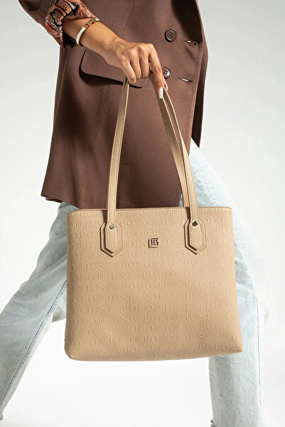 Just Polo Women's 2 Compartment Embossed Patterned Stylish Handbag Shopper P344028Pc